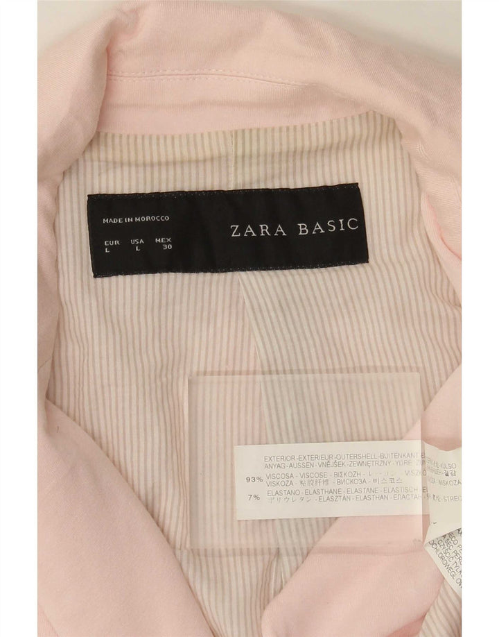 Женский пиджак Zara на 1 пуговице UK 14, большой розовый вискоза
