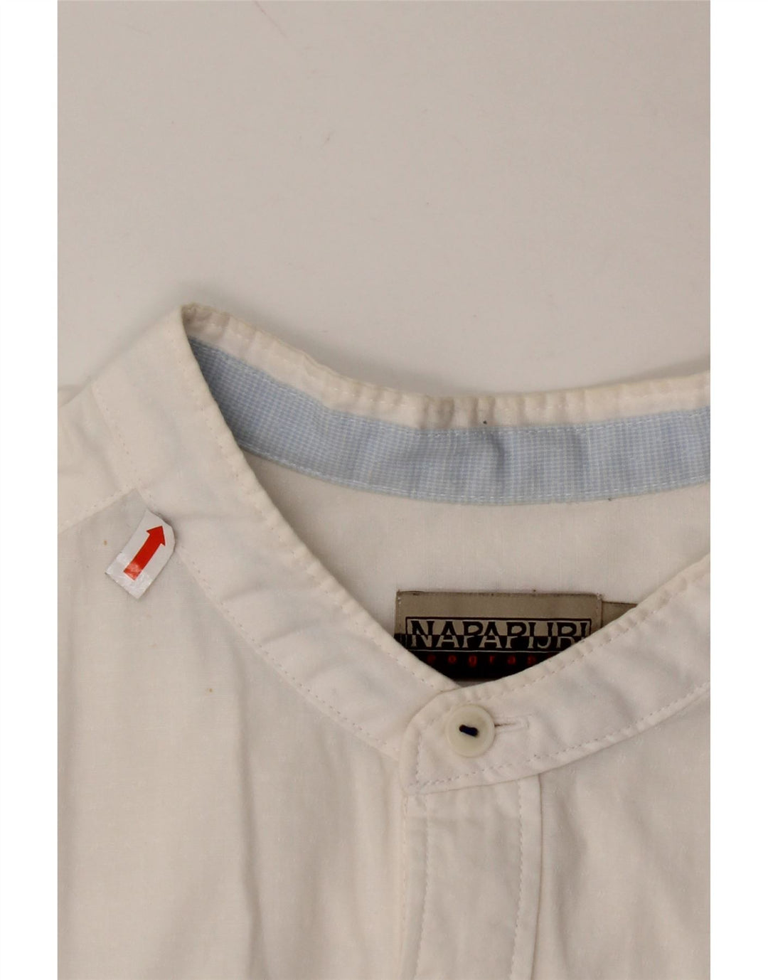 NAPAPIJRI Мужская рубашка стандартного кроя с географическим рисунком среднего размера, белый хлопок