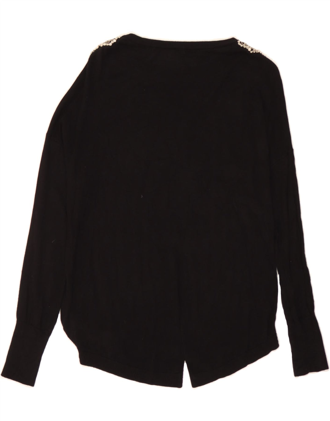 OASIS Womens Oversized Boat Neck Jumper Sweater UK 10 Small Black Viscose Vintage Oasis and Second-Hand Oasis from Messina Hembry 