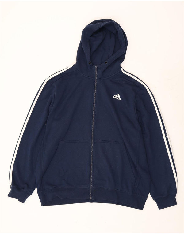 Мужской свитер с капюшоном Adidas Climalite на молнии XL, темно-синий, полиэстер