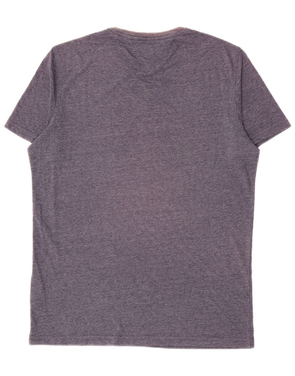 Tommy Hilfiger Mens T-Shirt Top Large Navy Blue Flecked Polyester