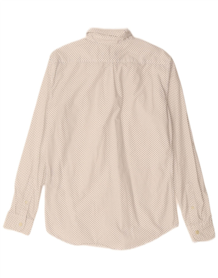 Мужская рубашка Dockers из хлопка среднего размера белого цвета с геометрическим рисунком