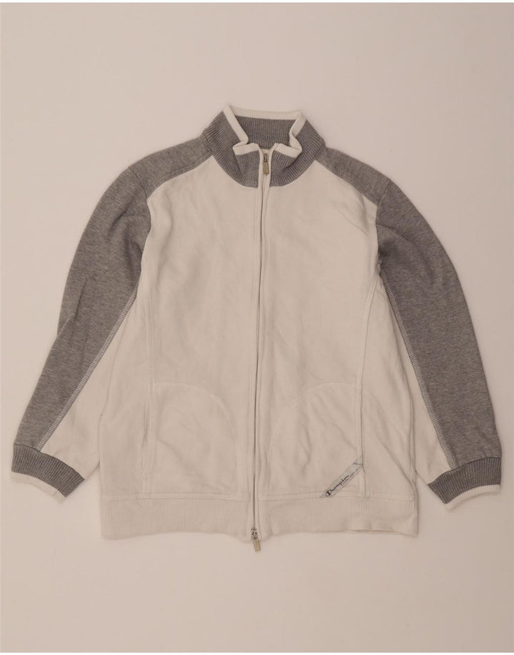 CHAMPION Womens Tracksuit Top Jacket UK 14 Medium White Colourblock Vintage Champion and Second-Hand Champion from Messina Hembry 