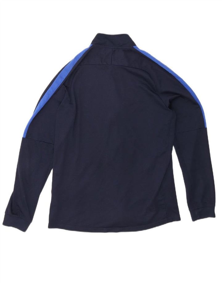 NIKE Mens Dri Fit Tracksuit Top Jacket Large Navy Blue Colourblock