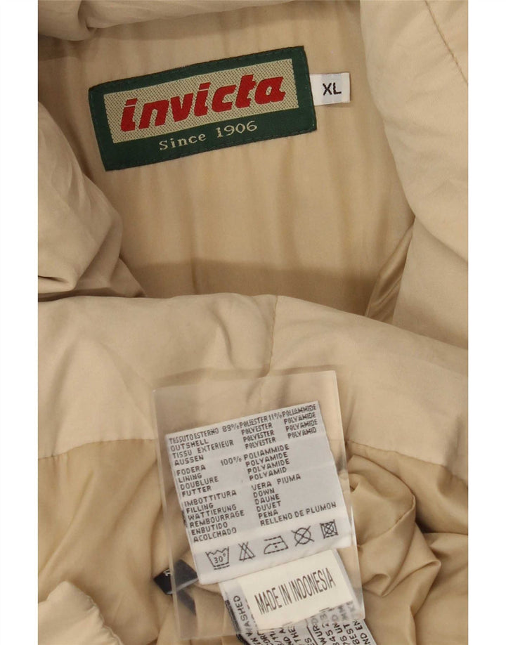 Invicta Женское длинное стеганое пальто с капюшоном UK 18 XL Бежевый полиэстер