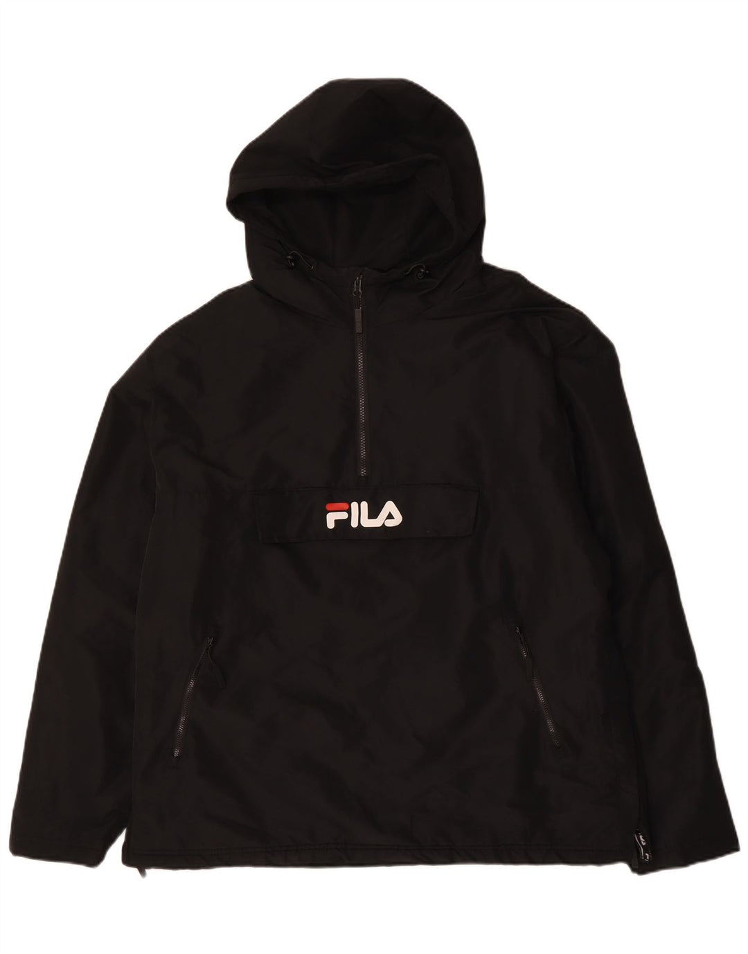 Мужской анорак с капюшоном FILA UK 42 XL, черный полиэстер