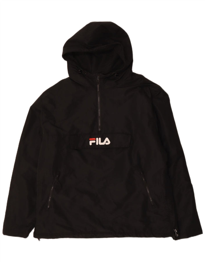 Мужской анорак с капюшоном FILA UK 42 XL, черный полиэстер