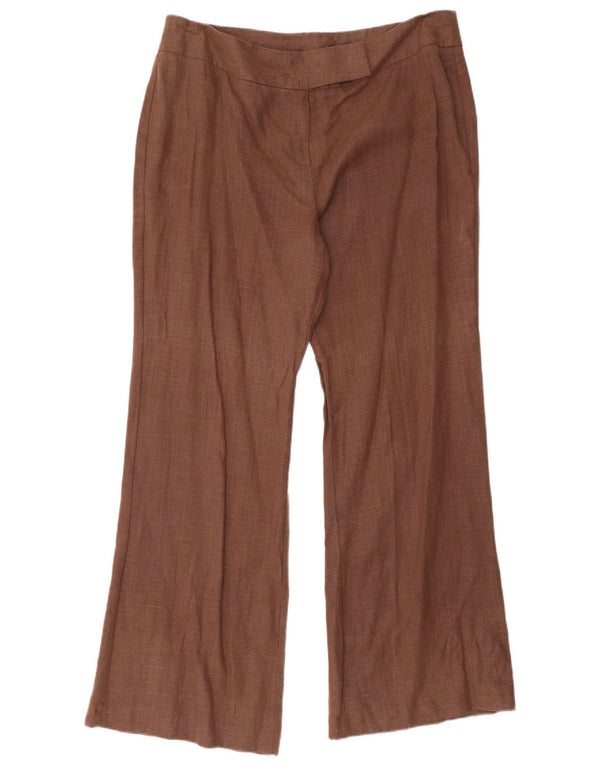 SASHA Womens Bootcut Suit Trousers US 16 2XL W36 L31 Brown Linen