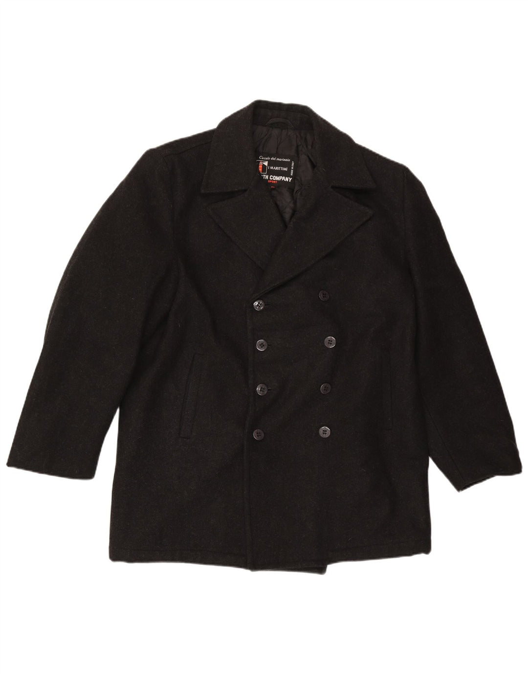 Винтажное мужское полупальто UK 42 XL, черная шерсть