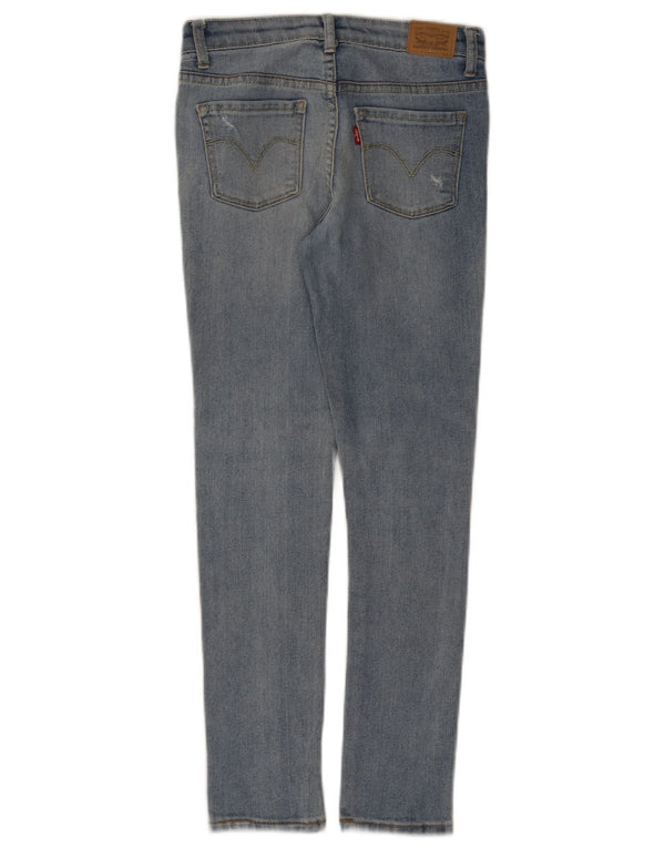 Джинсы скинни Levi's 711 с потертостями для мальчиков 9–10 лет W24 L25, синий хлопок