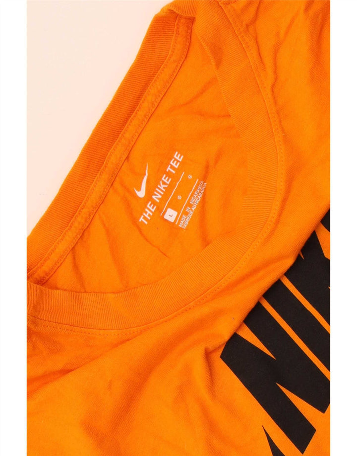 Мужская футболка с рисунком Nike, большая оранжевая
