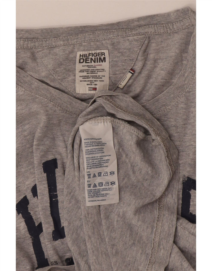 Мужской топ с рисунком Tommy Hilfiger, длинный рукав, XL, серый хлопок