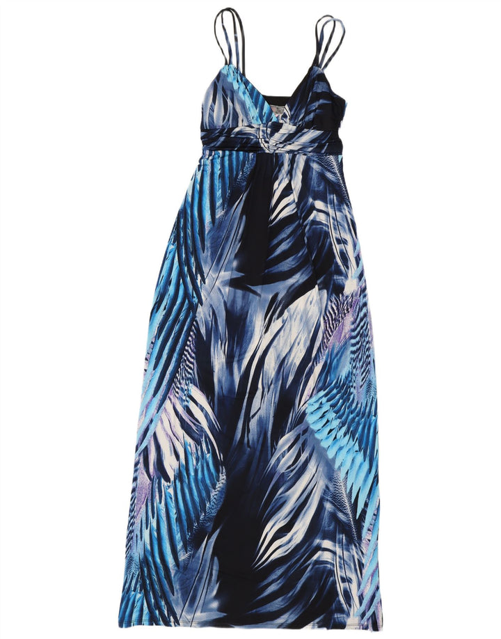 Женское платье макси без рукавов Lipsy, Великобритания, 10, маленькое синее с цветочным принтом