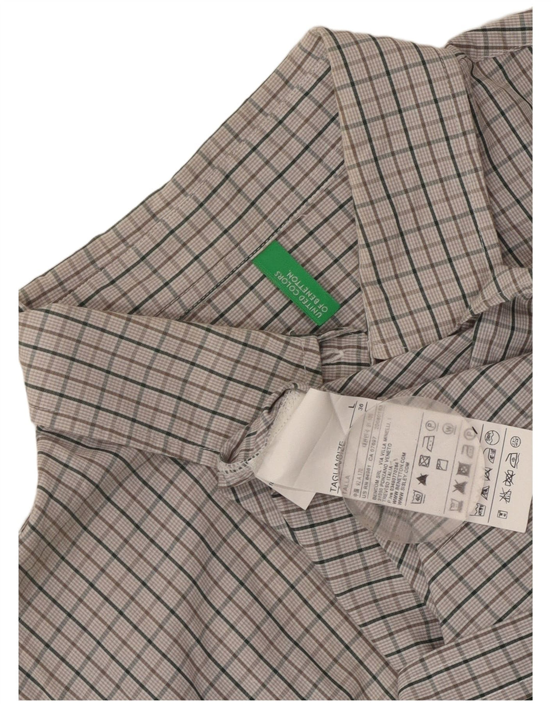 Женская рубашка Benetton UK 14, большая серая, хлопок