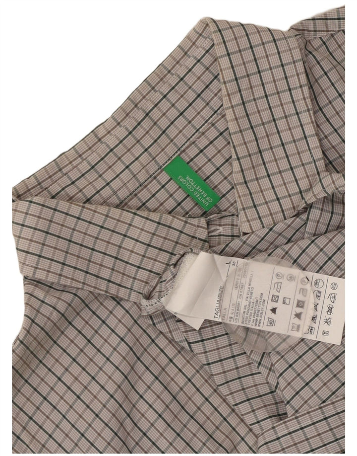 Женская рубашка Benetton UK 14, большая серая, хлопок