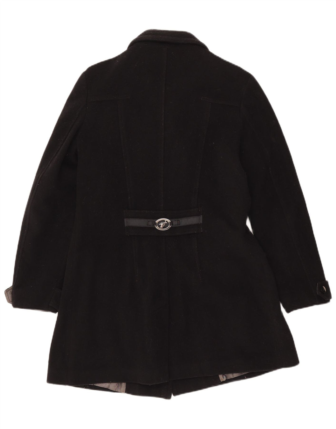 Trussardi Jeans Женское двубортное пальто IT 44 Medium Black Wool