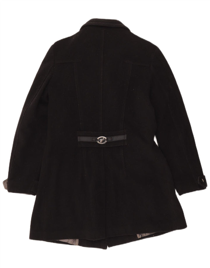 Trussardi Jeans Женское двубортное пальто IT 44 Medium Black Wool