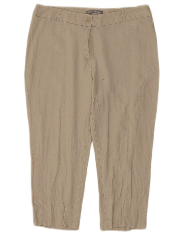 Женские прямые капри Marks & Spencer UK 12 Medium W30 L20 Бежевые