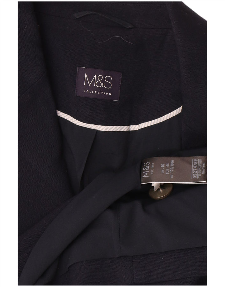 Женский двубортный пиджак Marks & Spencer UK 16, большой темно-синий