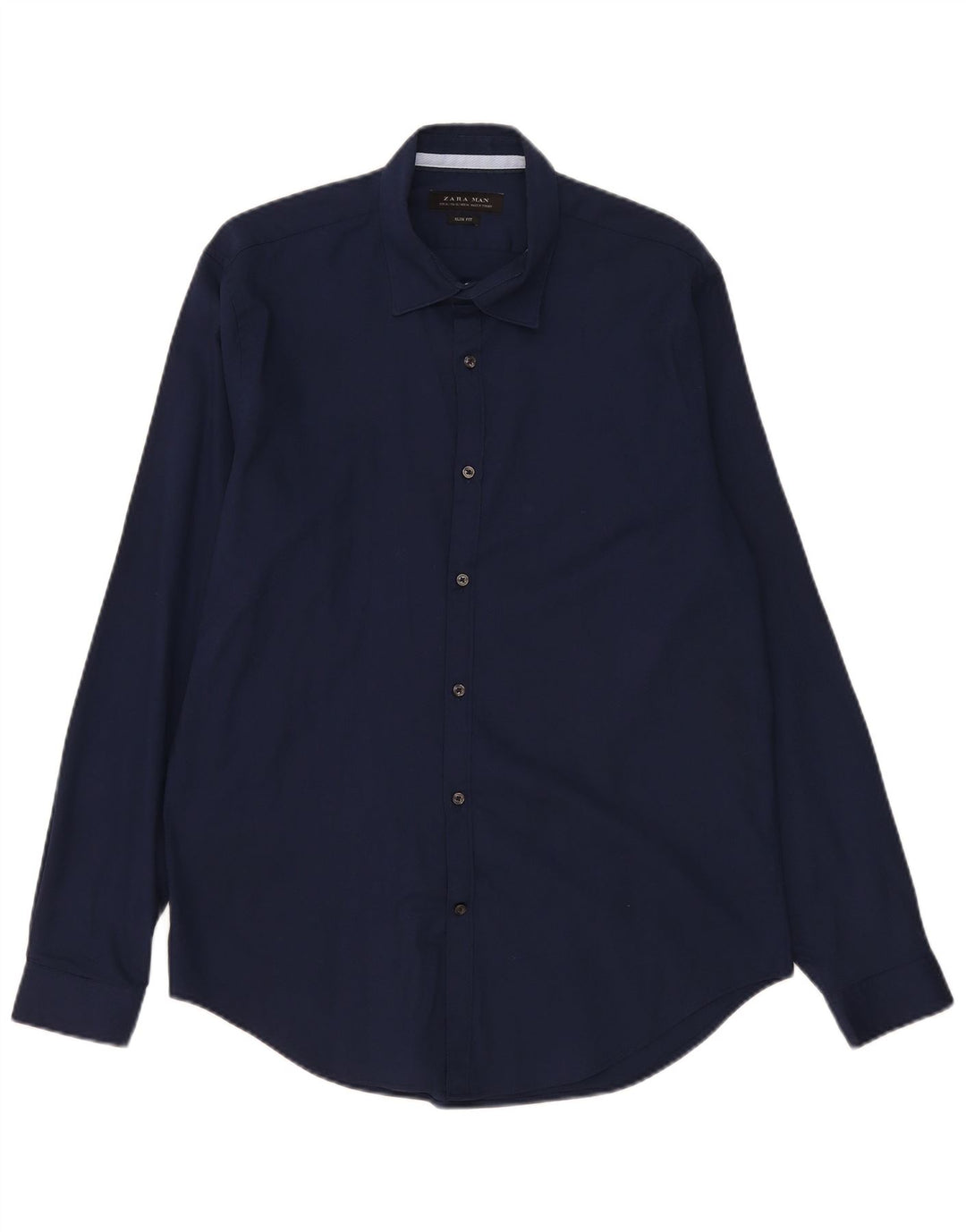 Мужская рубашка узкого кроя Zara XL темно-синяя