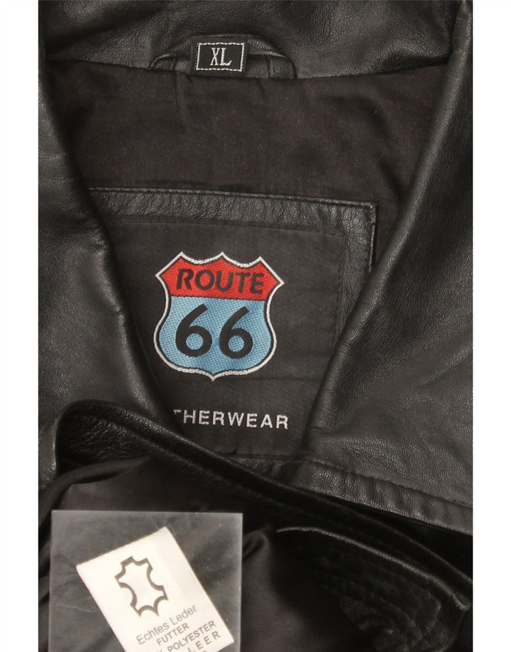 Мужская кожаная куртка Route 66 UK 42 XL, черная кожа