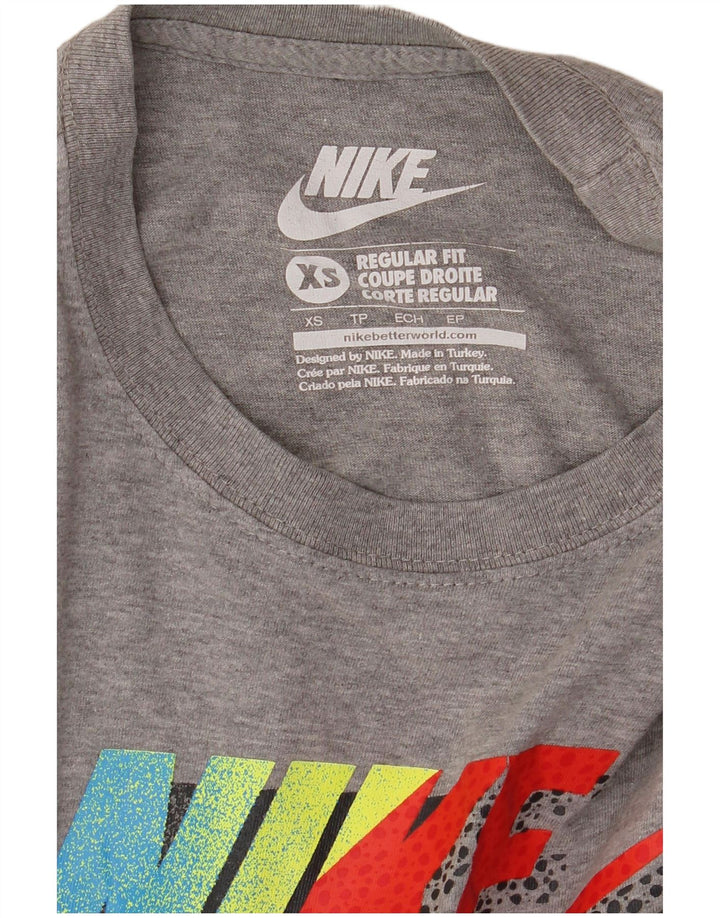 Мужская футболка с рисунком NIKE стандартного кроя, топ XS, серая