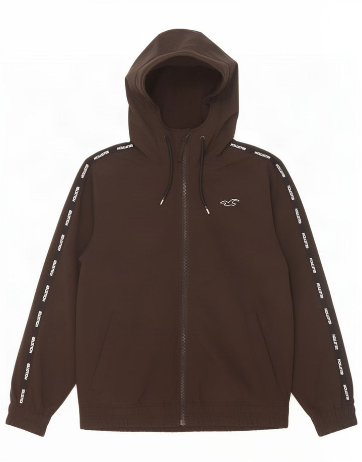 Мужская куртка-бомбер с капюшоном Hollister UK 36, маленькая, черная, полиэстер