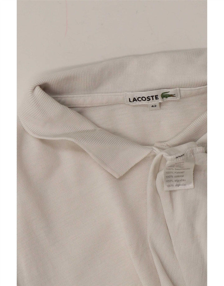 Женская рубашка поло Lacoste, размер 42, большой белый хлопок