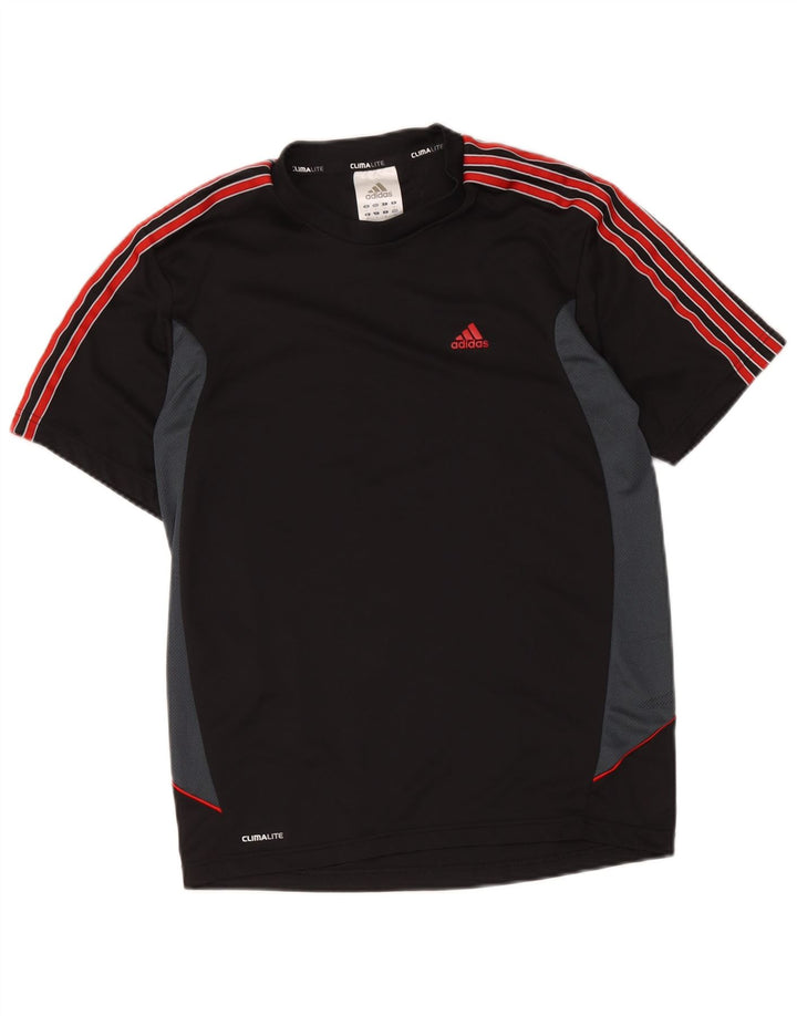 Мужская футболка Adidas Climalite, маленький черный полиэстер с цветными блоками