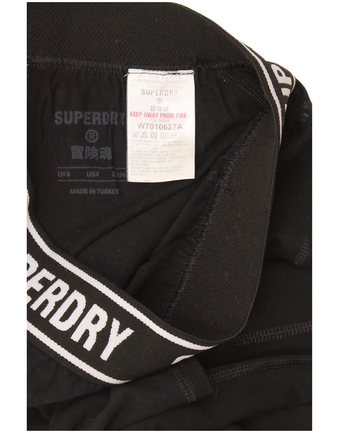 SUPERDRY Женские леггинсы с рисунком UK 8, маленькие, черные, хлопковые