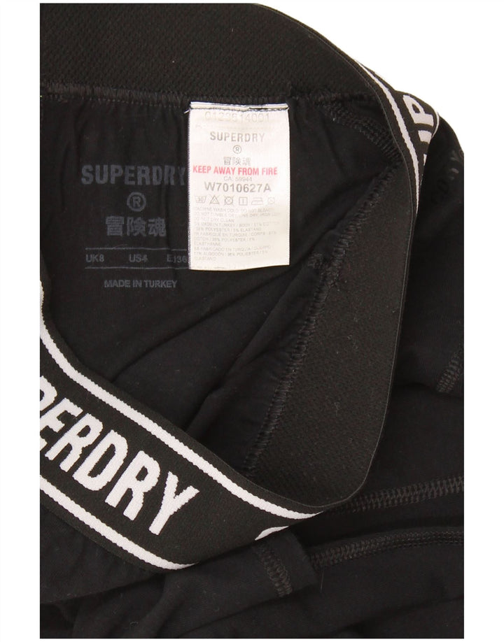 SUPERDRY Женские леггинсы с рисунком UK 8, маленькие, черные, хлопковые