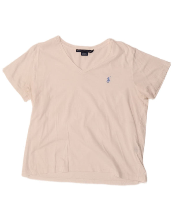 Женская футболка Ralph Lauren Top UK 18 XL Белый хлопок
