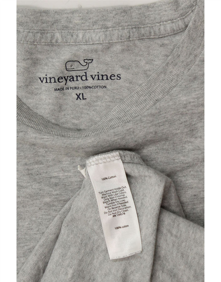 VINEYARD VINES Мужской топ с рисунком, длинный рукав, серый хлопок, размер XL