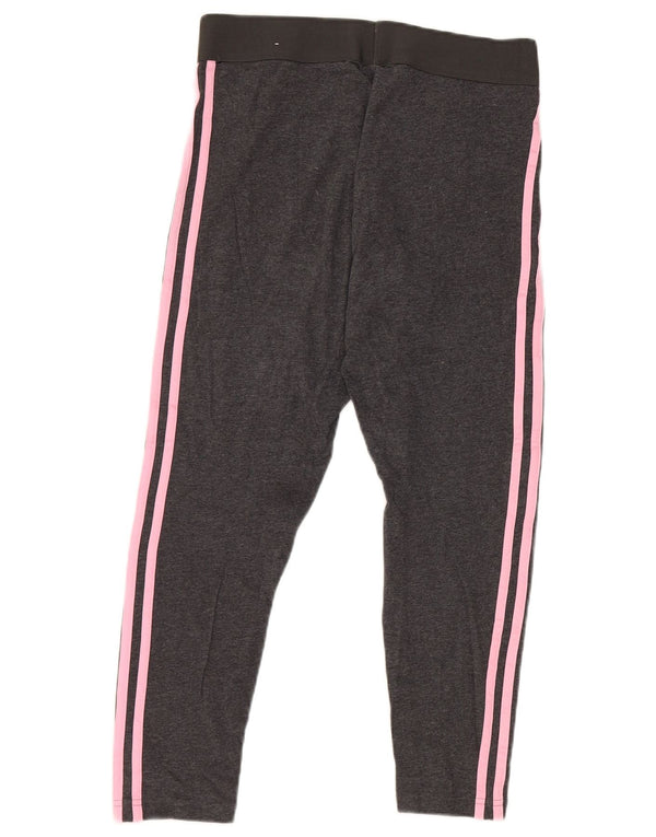 Женские укороченные леггинсы Adidas UK 12/14, хлопок среднего серого цвета