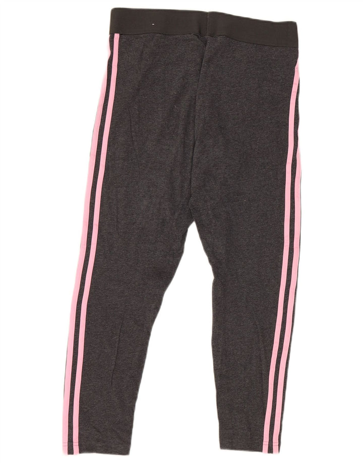 Женские укороченные леггинсы Adidas UK 12/14, хлопок среднего серого цвета