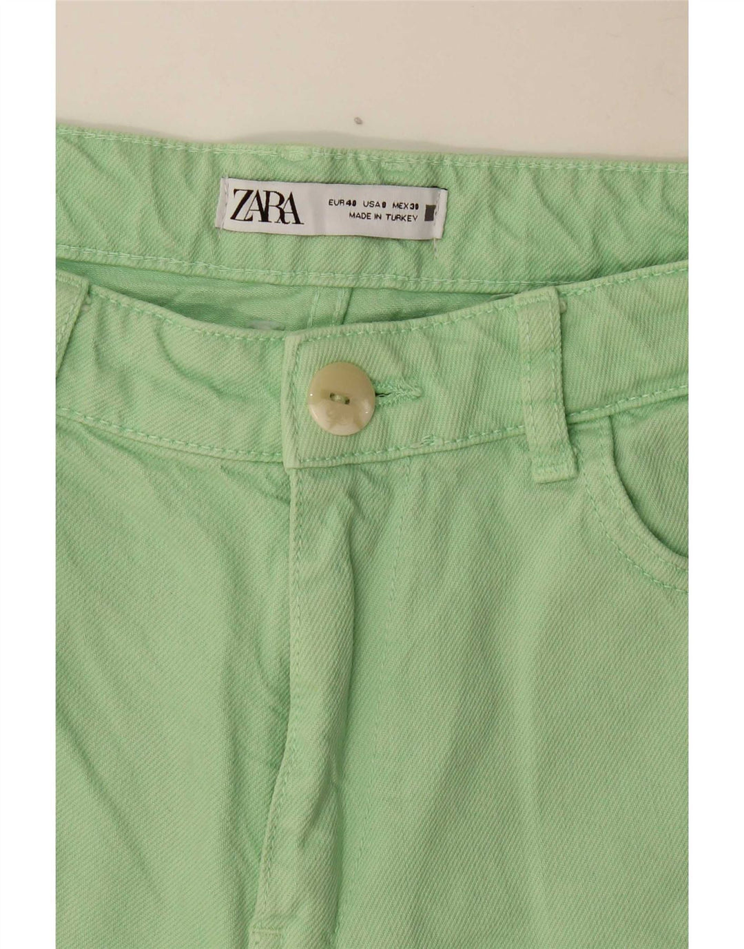Женские прямые джинсы Zara EU 40 Medium W30 L26, зеленый хлопок