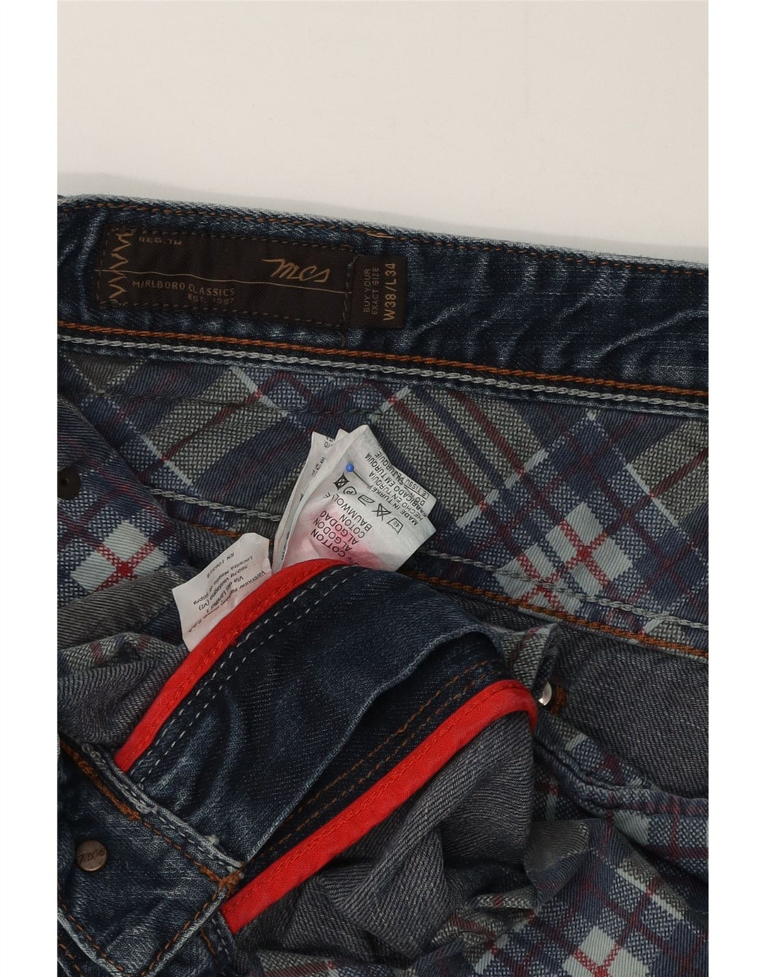 Мужские прямые джинсы Marlboro Classics W38 L29, синие, хлопок