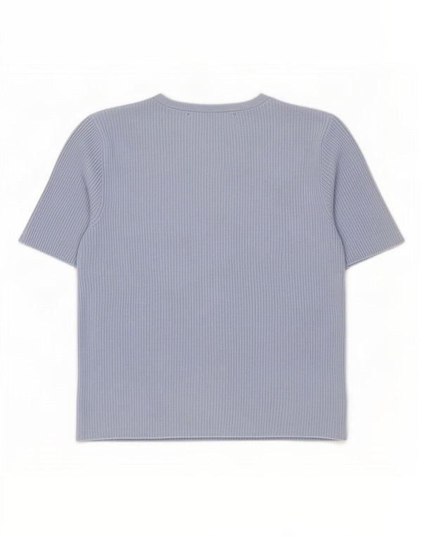Женская укороченная футболка Marks & Spencer Top UK 14, средний синий из вискозы