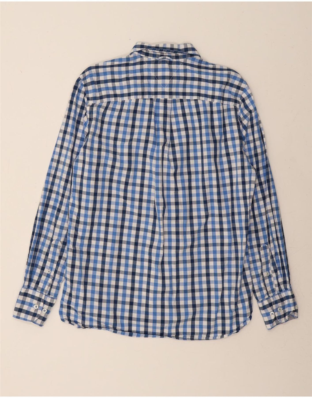TOMMY HILFIGER Mens Classic Fit Shirt Medium Blue Check Cotton Vintage Tommy Hilfiger and Second-Hand Tommy Hilfiger from Messina Hembry 