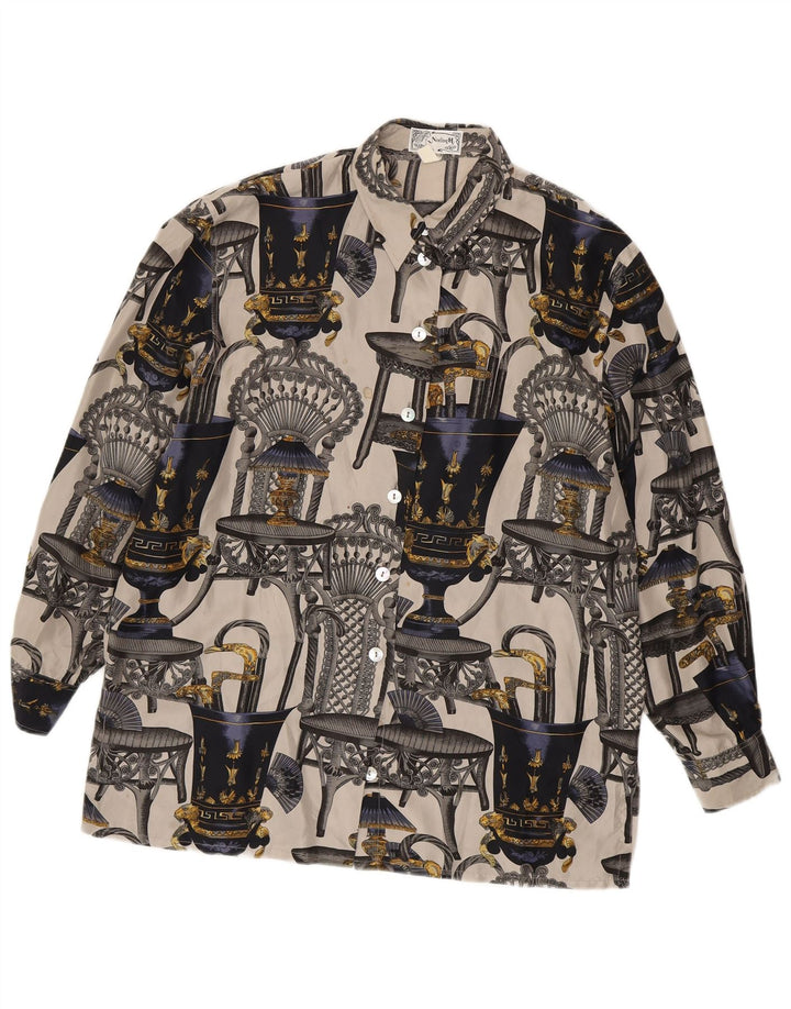 Женская блузка-рубашка с абстрактным узором Nadine H, Великобритания, 14, большая разноцветная