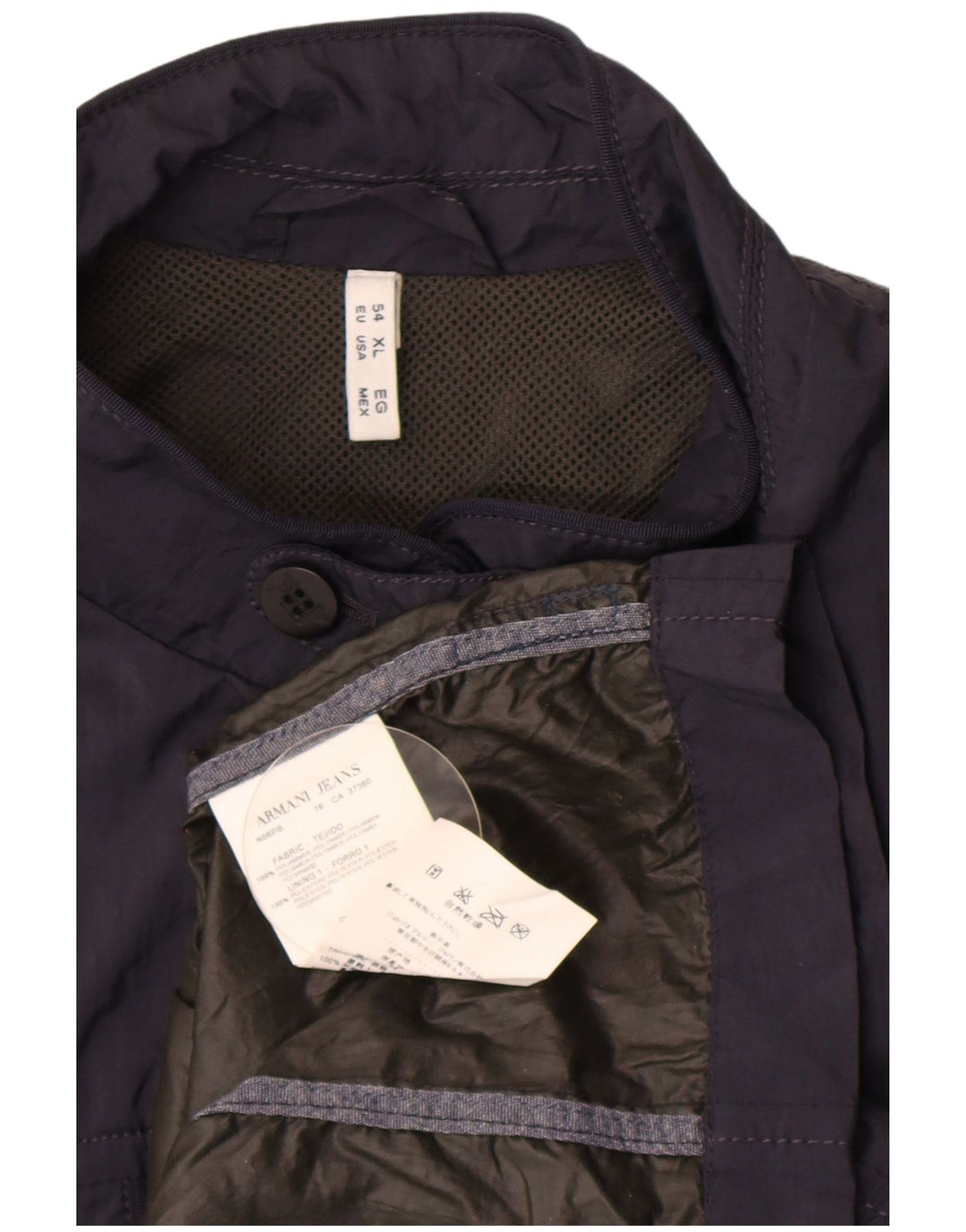 Мужская куртка Armani Jeans UK 42 XL темно-синяя из полиамида