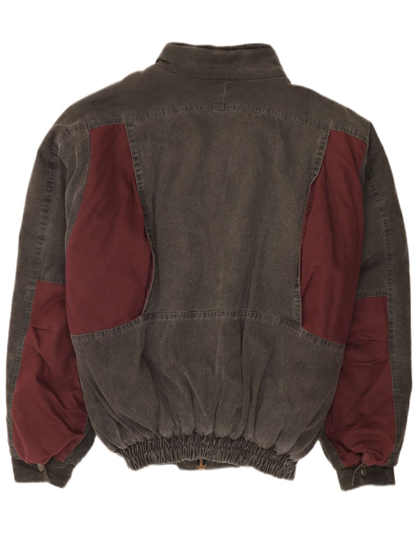 Whisper Mens Bomber Padded Jacket UK 40 Large Green Colourblock