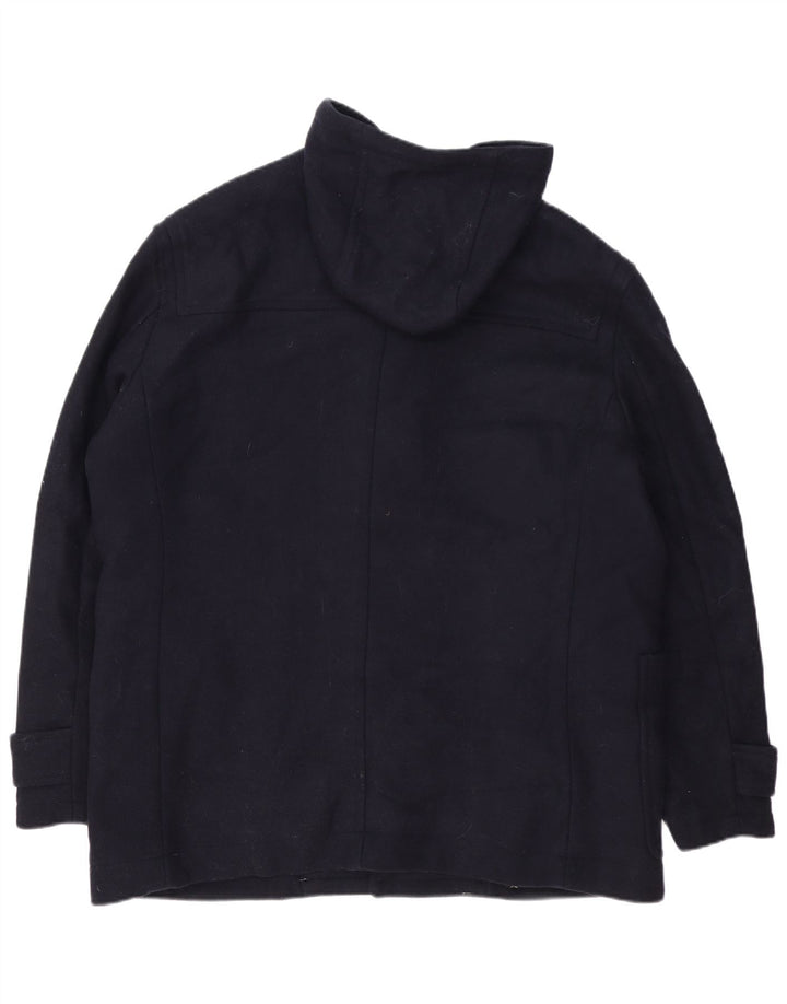 Мужская дафлкот с капюшоном Zara UK 42 XL темно-синий