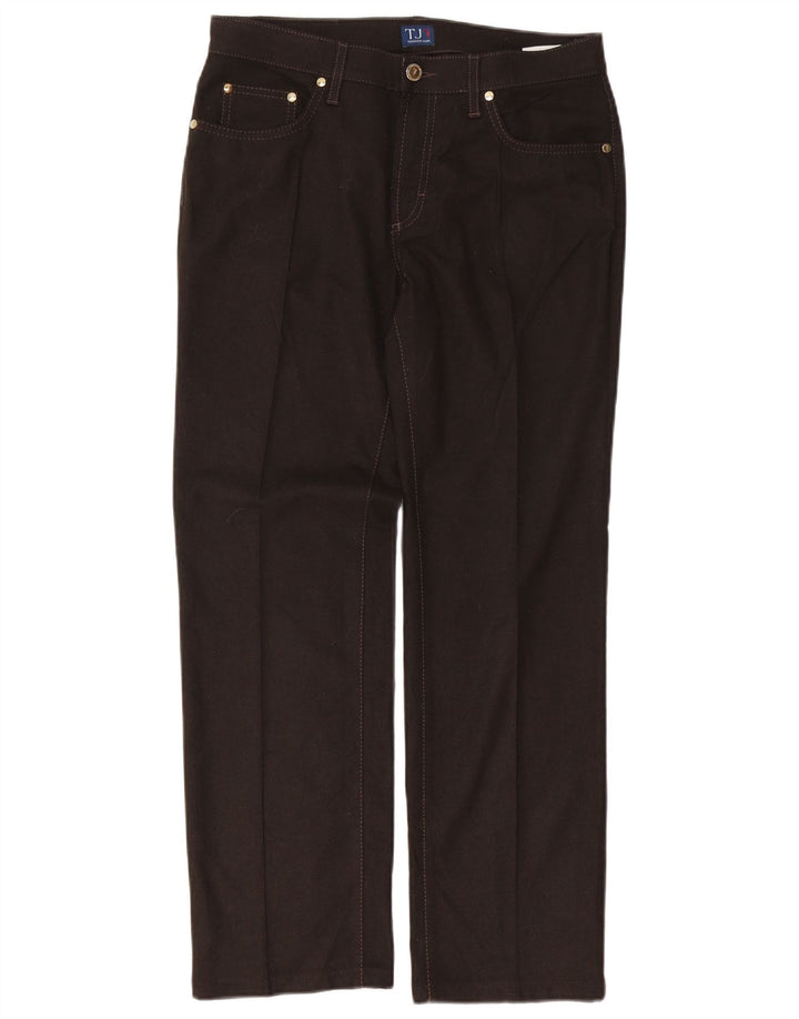 Trussardi Женские прямые повседневные брюки W28 L29 коричневые из полиэстера