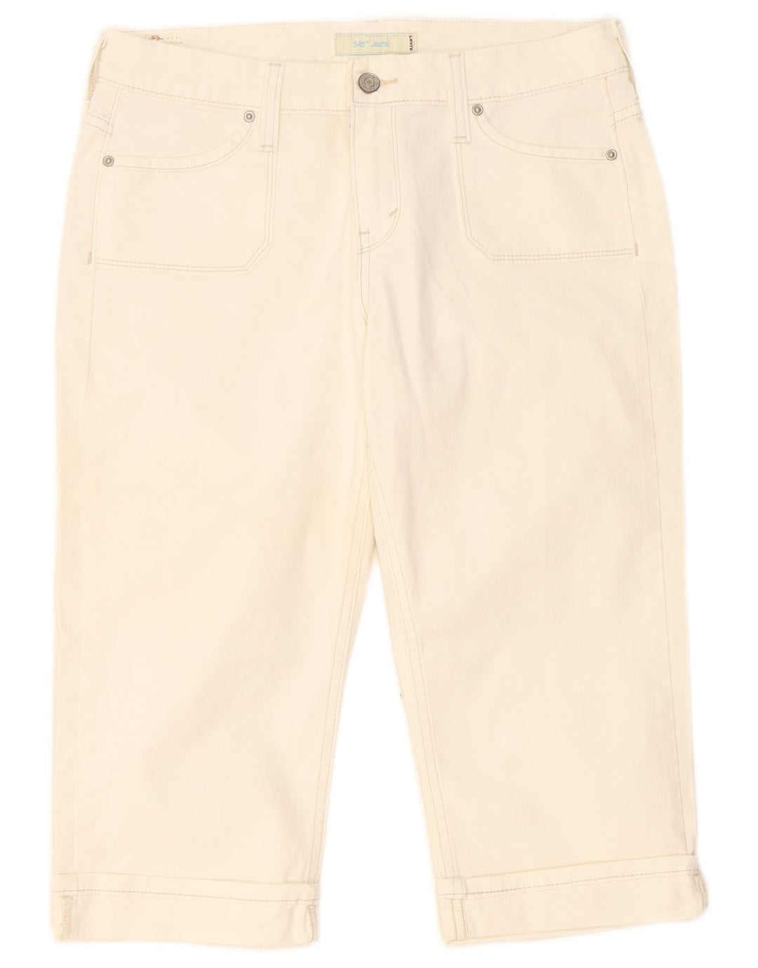 Женские джинсовые шорты-бермуды Levi's US 8 Medium W32 Белый хлопок
