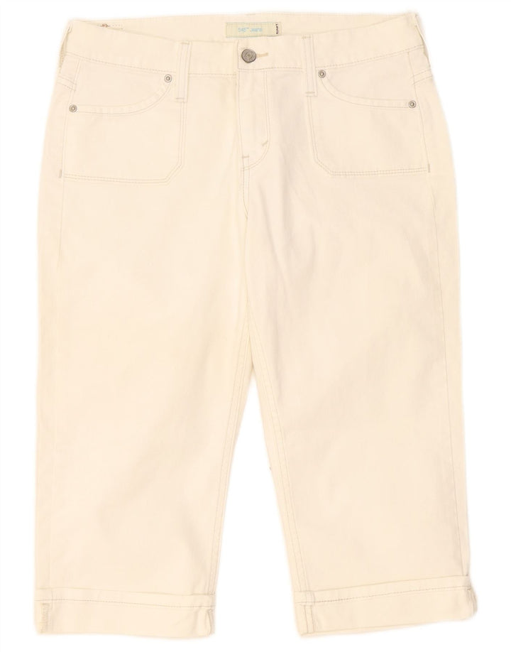 Женские джинсовые шорты-бермуды Levi's US 8 Medium W32 Белый хлопок