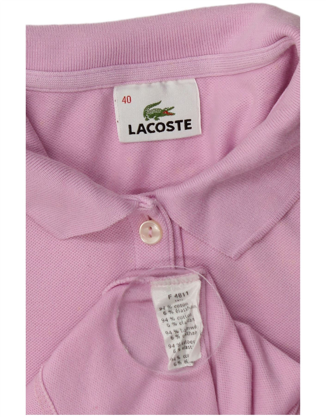 Женская рубашка поло Lacoste с длинным рукавом, размер 40, средний розовый хлопок, размер 40