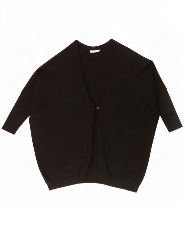 Женский свитер-кардиган оверсайз Zara UK 14, средний черный, вискоза