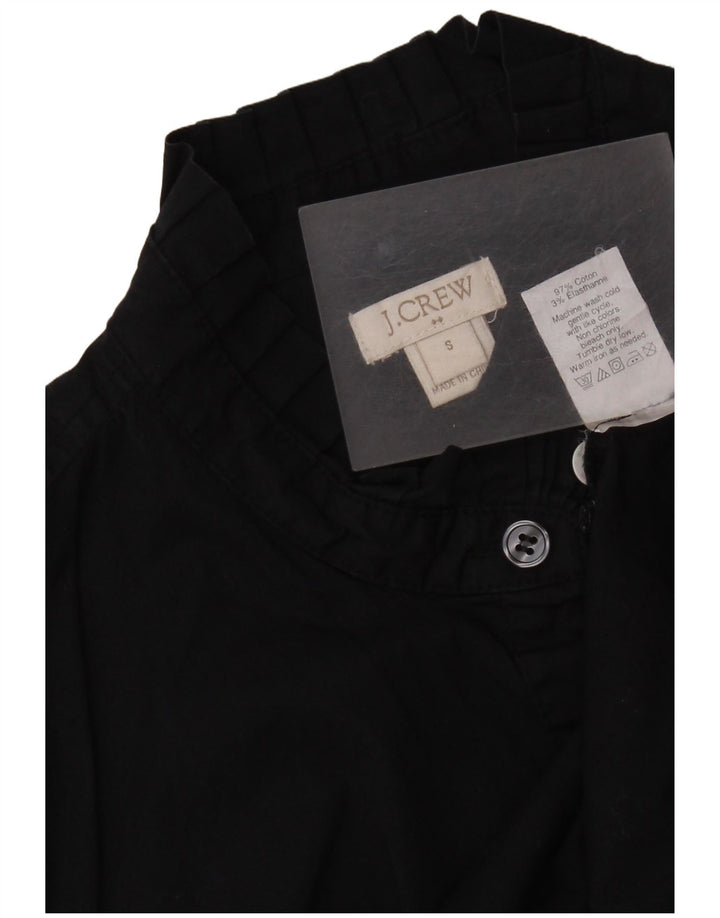 Женская рубашка с рюшами спереди J. Crew, размер UK 10, маленькая, черный хлопок