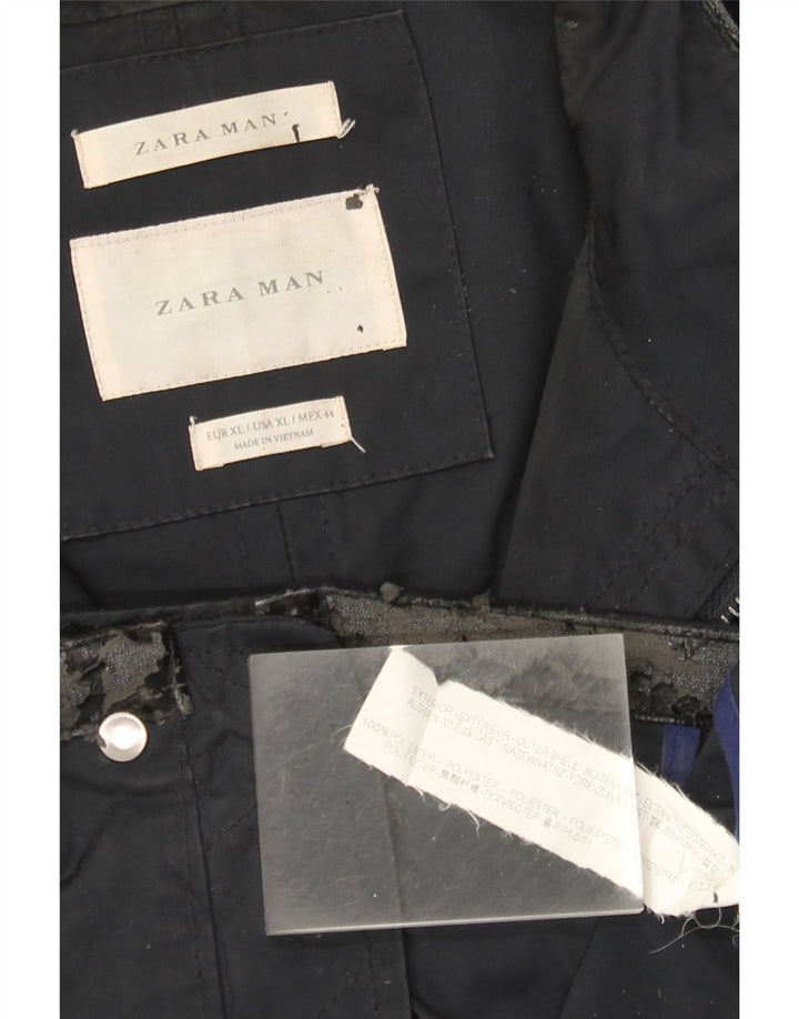 Мужская куртка Zara UK 42 XL темно-синяя, полиэстер